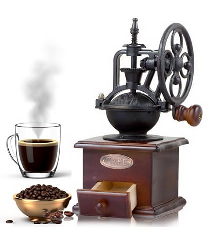 Amazon.com: Burr Coffee Grinder, Vintage Style Wooden Hand Grinder